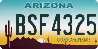 AZ license plate BSF4325