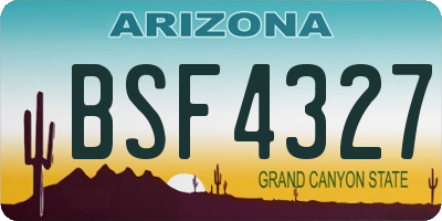 AZ license plate BSF4327