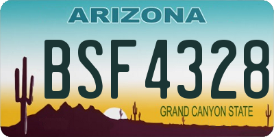 AZ license plate BSF4328