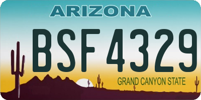 AZ license plate BSF4329