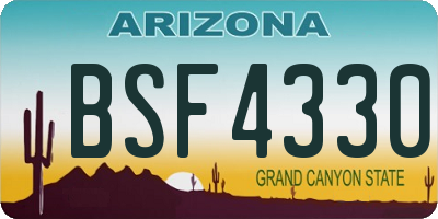 AZ license plate BSF4330