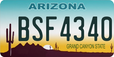 AZ license plate BSF4340