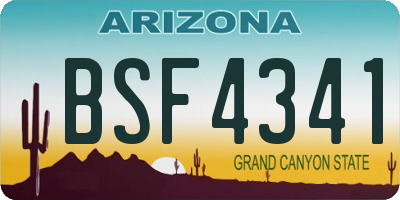 AZ license plate BSF4341