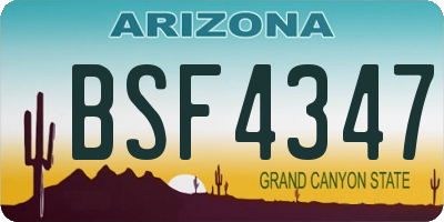 AZ license plate BSF4347