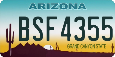 AZ license plate BSF4355