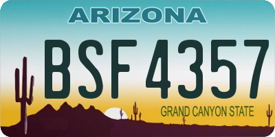 AZ license plate BSF4357