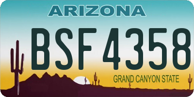 AZ license plate BSF4358