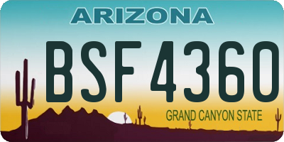 AZ license plate BSF4360