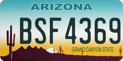 AZ license plate BSF4369