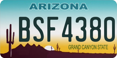 AZ license plate BSF4380