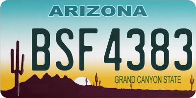 AZ license plate BSF4383