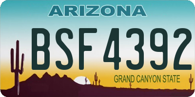 AZ license plate BSF4392