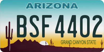 AZ license plate BSF4402