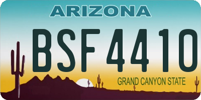 AZ license plate BSF4410