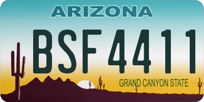 AZ license plate BSF4411