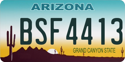 AZ license plate BSF4413