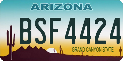 AZ license plate BSF4424