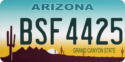 AZ license plate BSF4425