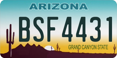 AZ license plate BSF4431