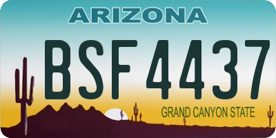 AZ license plate BSF4437