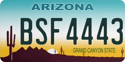 AZ license plate BSF4443
