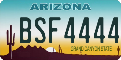 AZ license plate BSF4444