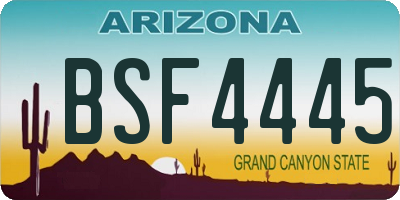 AZ license plate BSF4445