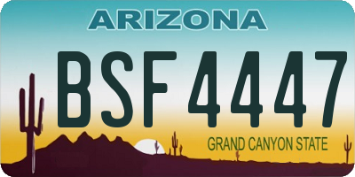AZ license plate BSF4447