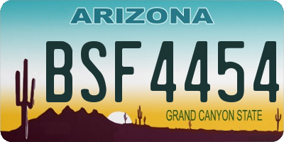 AZ license plate BSF4454