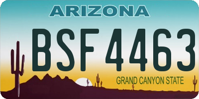 AZ license plate BSF4463