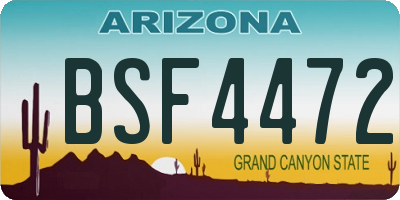 AZ license plate BSF4472