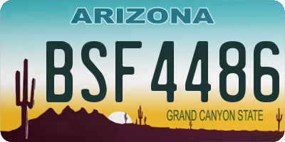 AZ license plate BSF4486