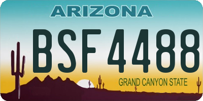 AZ license plate BSF4488