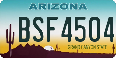 AZ license plate BSF4504