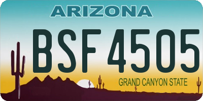 AZ license plate BSF4505