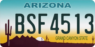 AZ license plate BSF4513