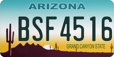 AZ license plate BSF4516