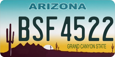 AZ license plate BSF4522