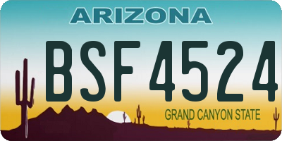 AZ license plate BSF4524