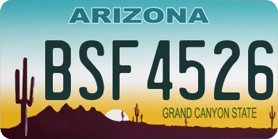AZ license plate BSF4526