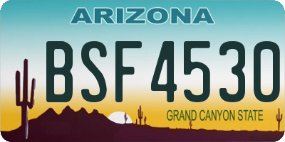 AZ license plate BSF4530