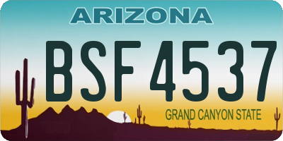 AZ license plate BSF4537