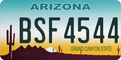 AZ license plate BSF4544