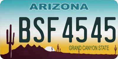 AZ license plate BSF4545