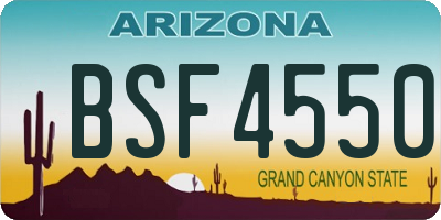 AZ license plate BSF4550