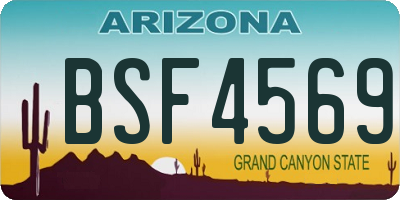 AZ license plate BSF4569