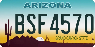 AZ license plate BSF4570