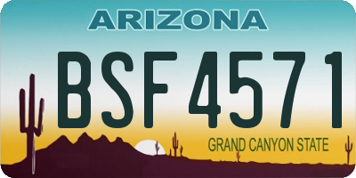 AZ license plate BSF4571