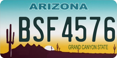 AZ license plate BSF4576