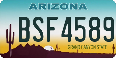 AZ license plate BSF4589